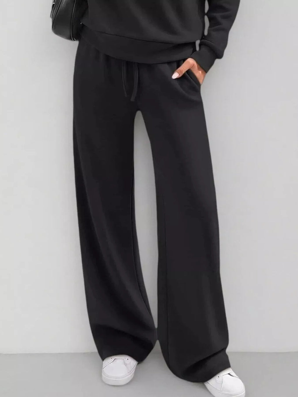 Women's Button Detail Dropped Shoulder Top and Pants Set