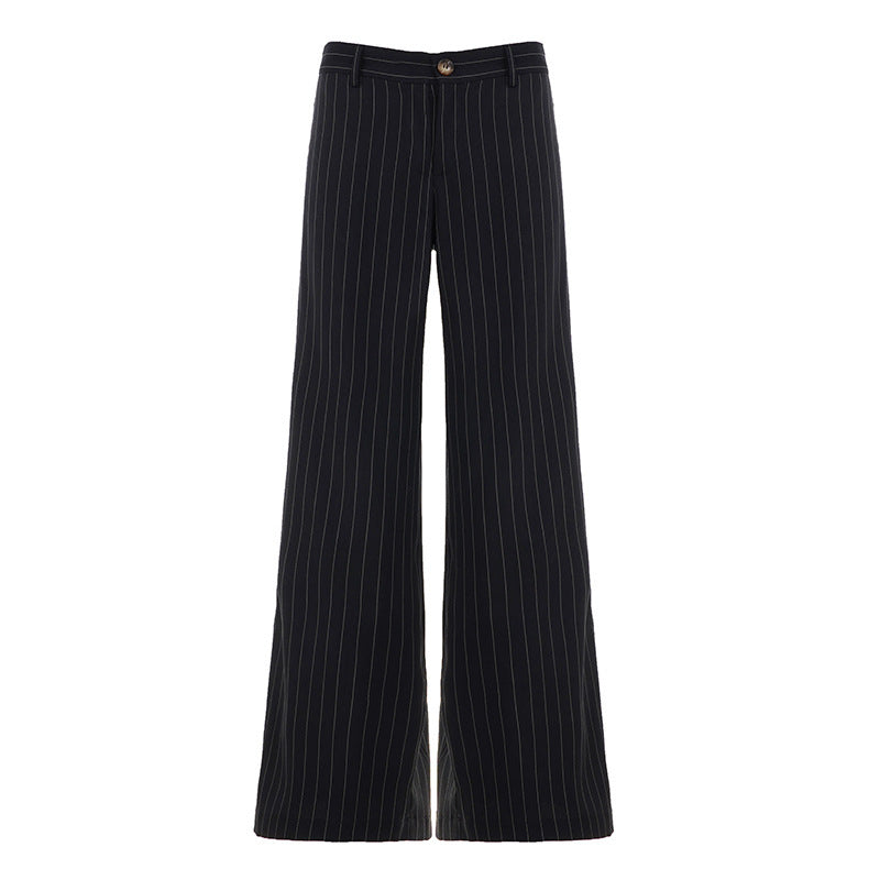 style Chic Commuter Striped Wide-leg Woven Pants