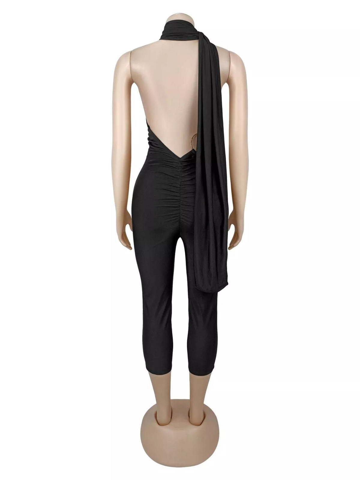 Women's Halter Neck Sleeveless Bodycon Jumpsuit