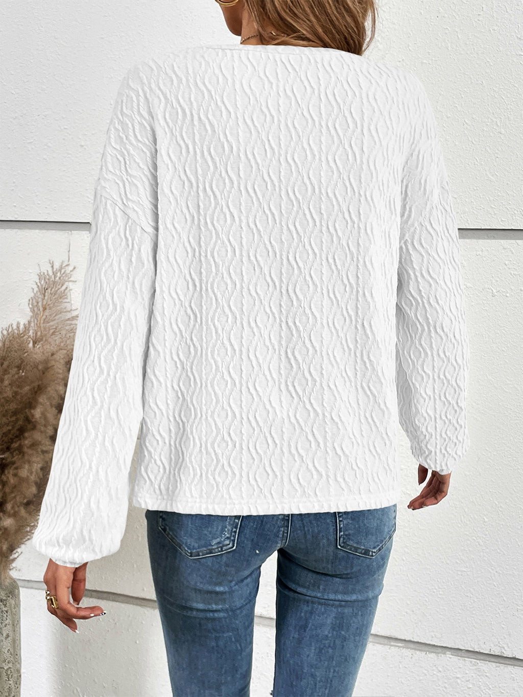 Women's Half Button Long Sleeve Top