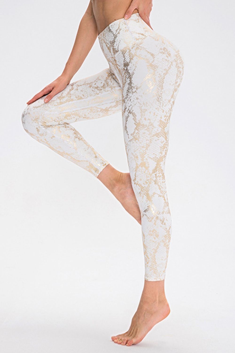 Women's Animal Print Slim Fit Wide Waistband Long Sports Pants