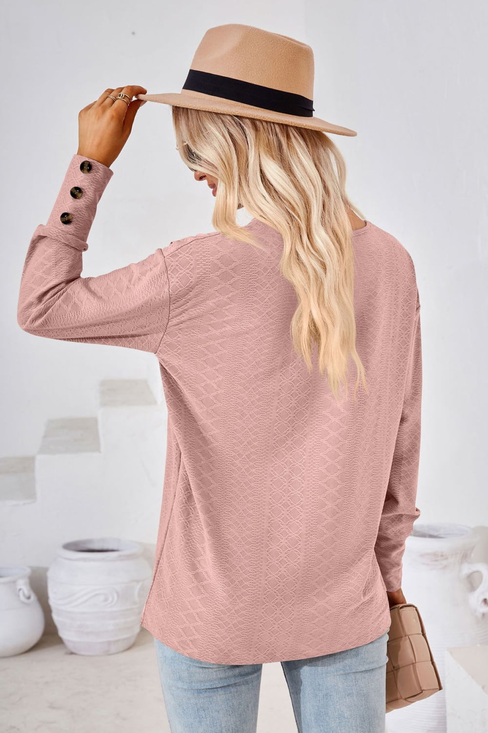 Women's V-Neck Long Sleeve Blouse