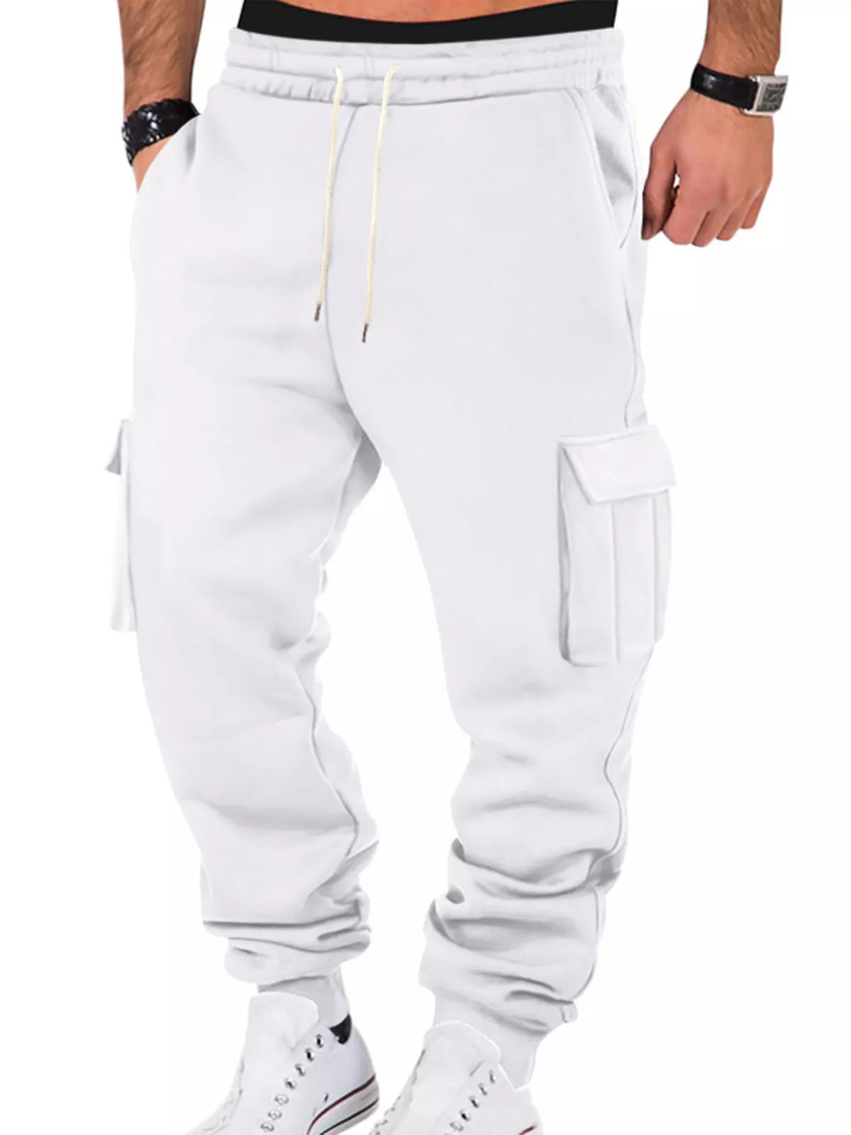 Men's Full Size Casual Joggers with Multi-Pocket Plus Size