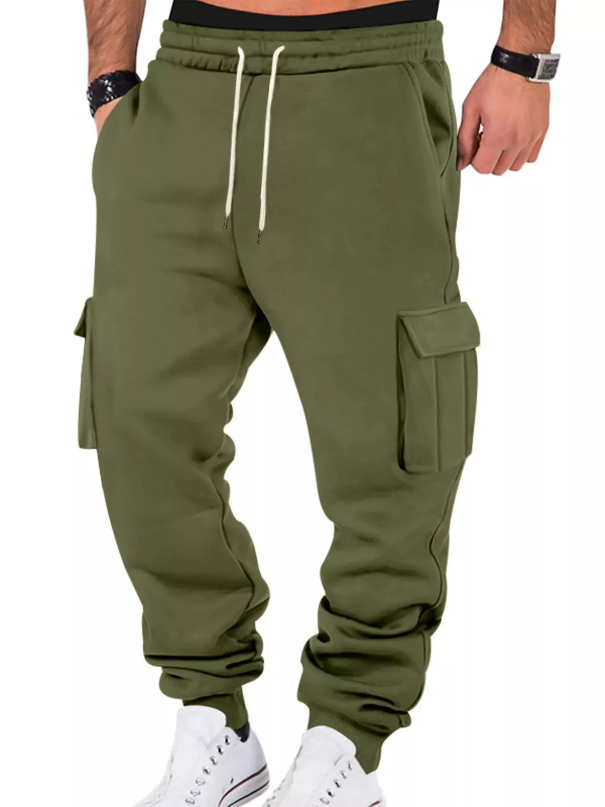 Men's Full Size Casual Joggers with Multi-Pocket Plus Size