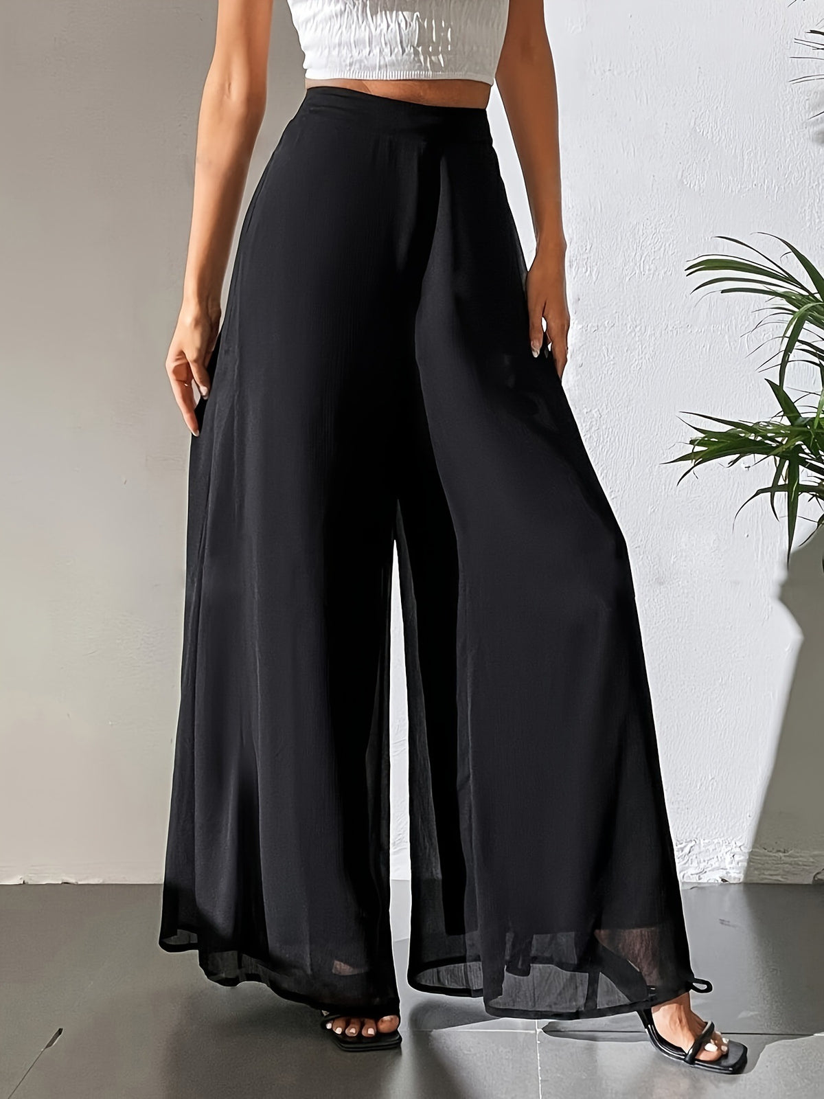 Women's Autumn And Summer New Casual Chiffon Wide Leg Pants Loose Pants