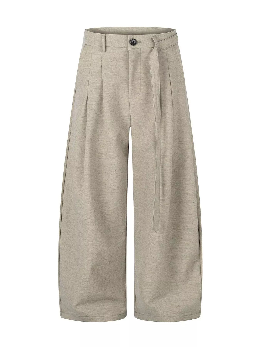 Men's Tan Men's Wide-Leg Pleated Pants - Tan