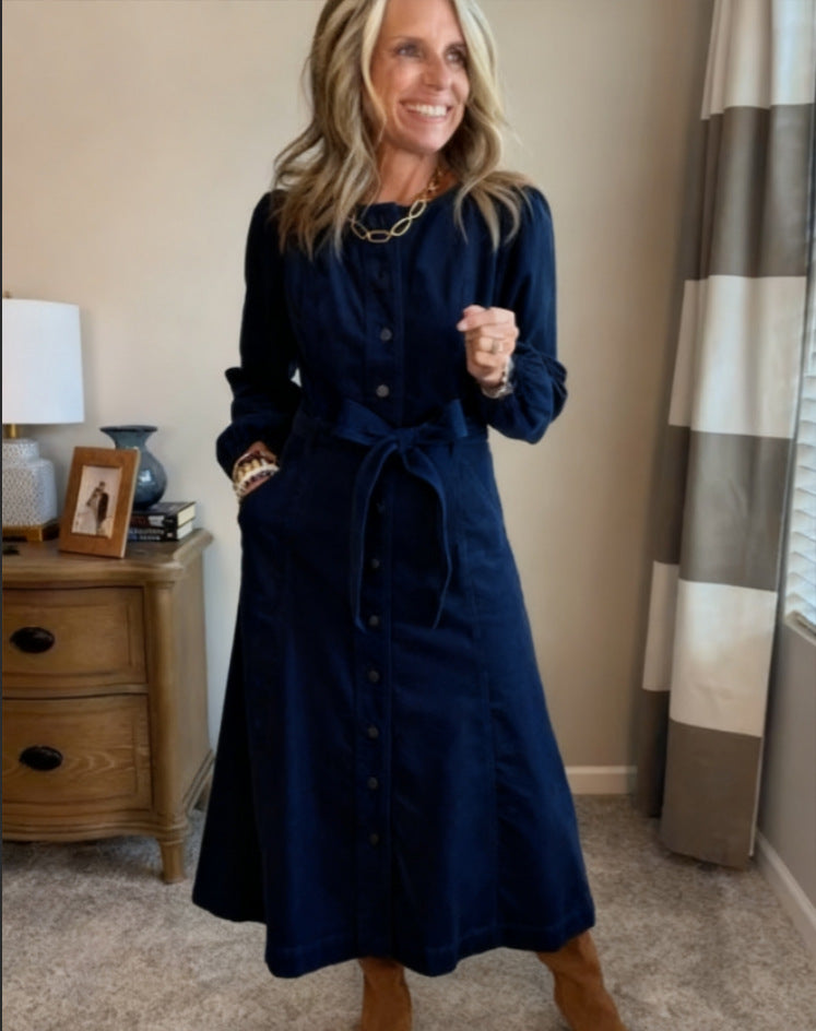 Fashionable Womens Loose-fit Casual Solid-color Dress