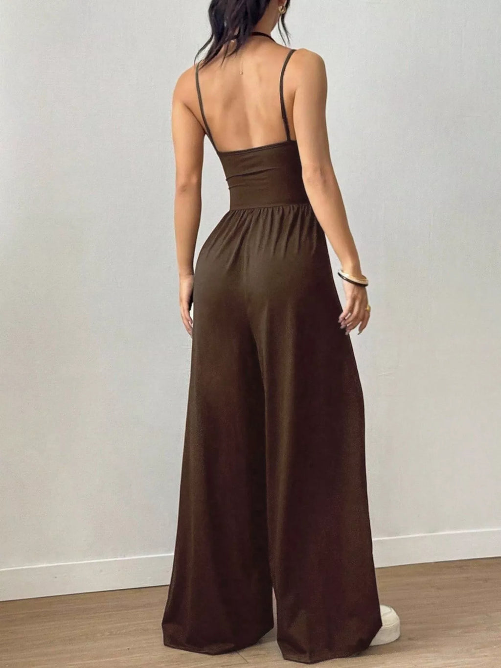Women's Spaghetti Strap Wide Leg Jumpsuit