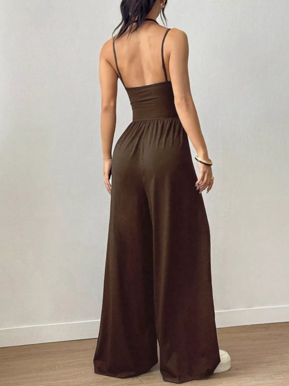 Women's Spaghetti Strap Wide Leg Jumpsuit