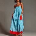 Striped High-end Slip Dress, New Summer Product, Elegant Long Dress For Women For Travel And Vacation