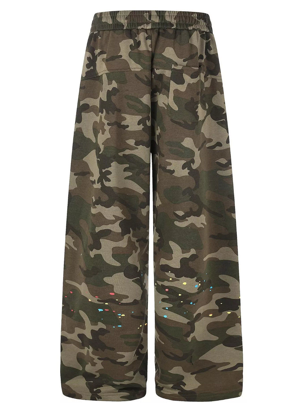 Men's Green Camouflage Men's Camouflage Wide-Leg Pants - Green Camouflage