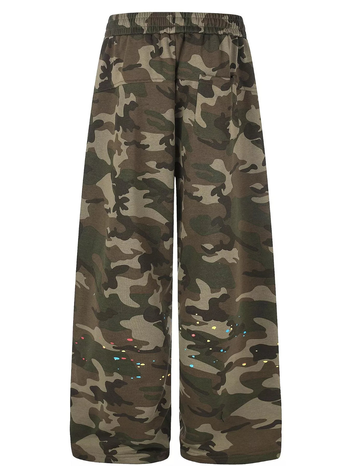 Men's Green Camouflage Men's Camouflage Wide-Leg Pants - Green Camouflage