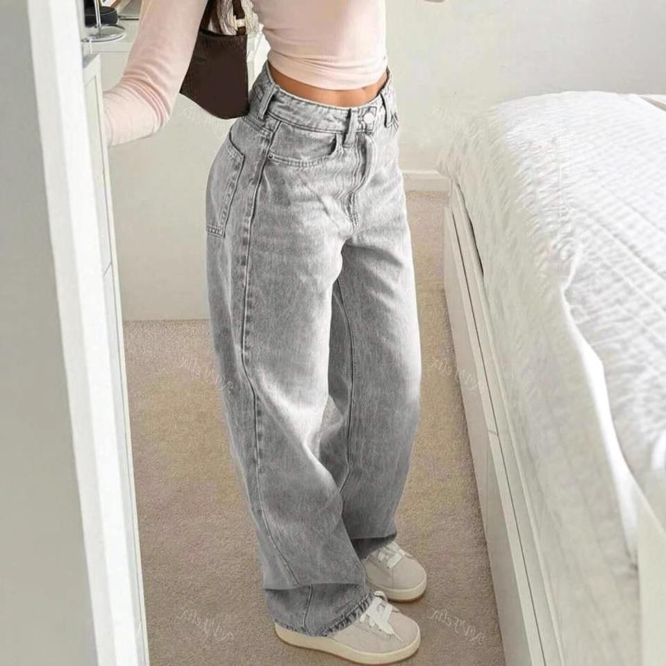 Sc Style Spring New Versatile Drapey Lazy Straight Loose High-Waisted Wide-Leg Pants