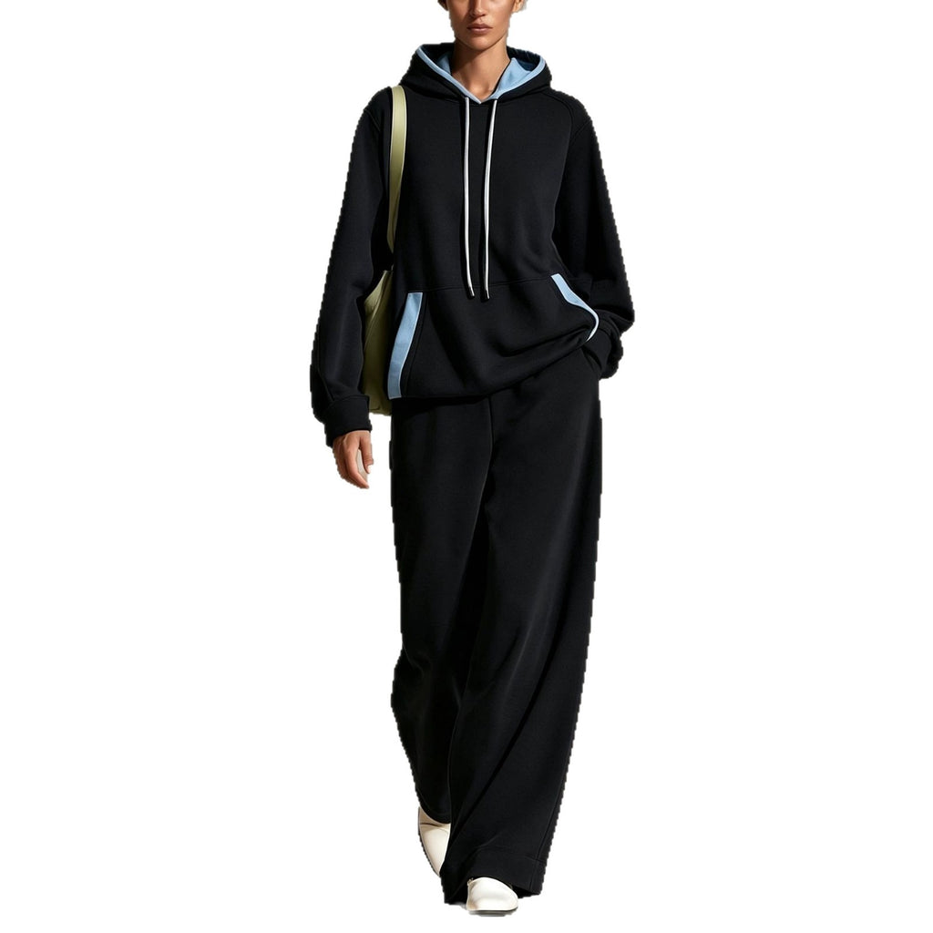 Hooded Sweatshirt And Wide-leg Pants Fashion Set