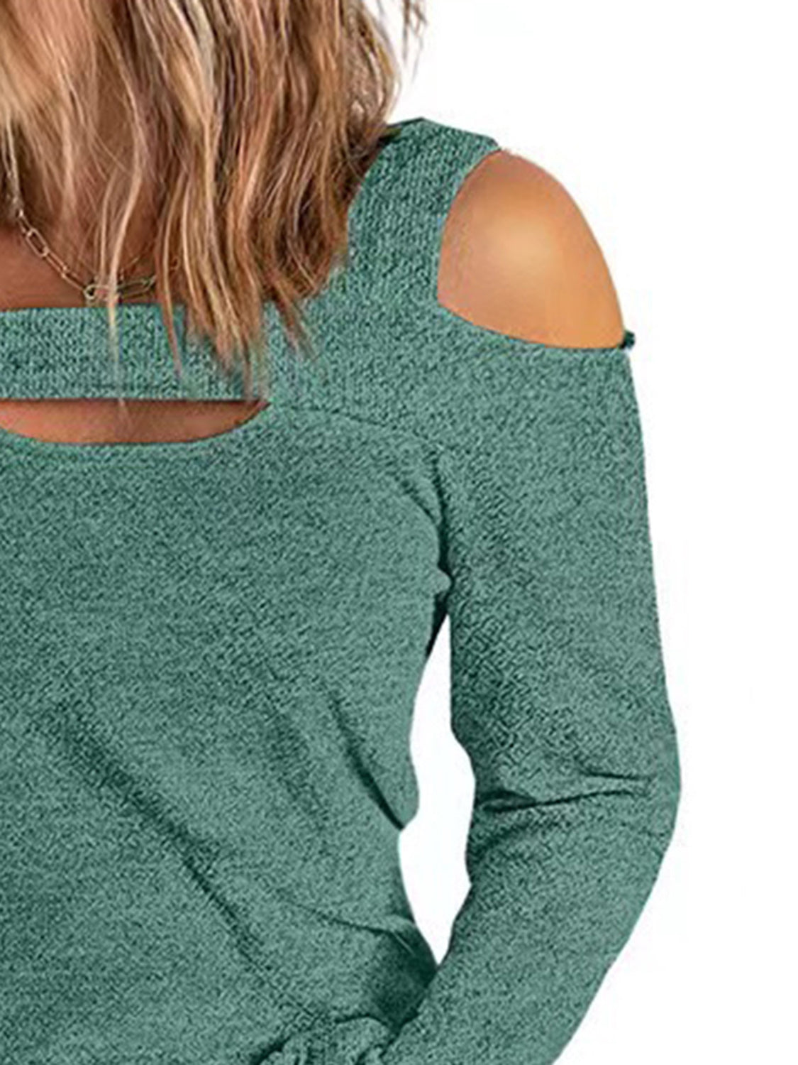 Women's Cutout Cold Shoulder Blouse