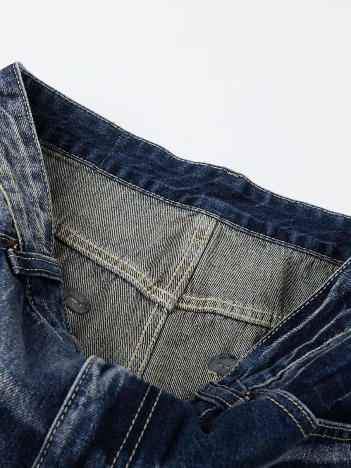 Men's Blue Men's Distressed Wide-Leg Bootcut Jeans, Plus Size - Blue