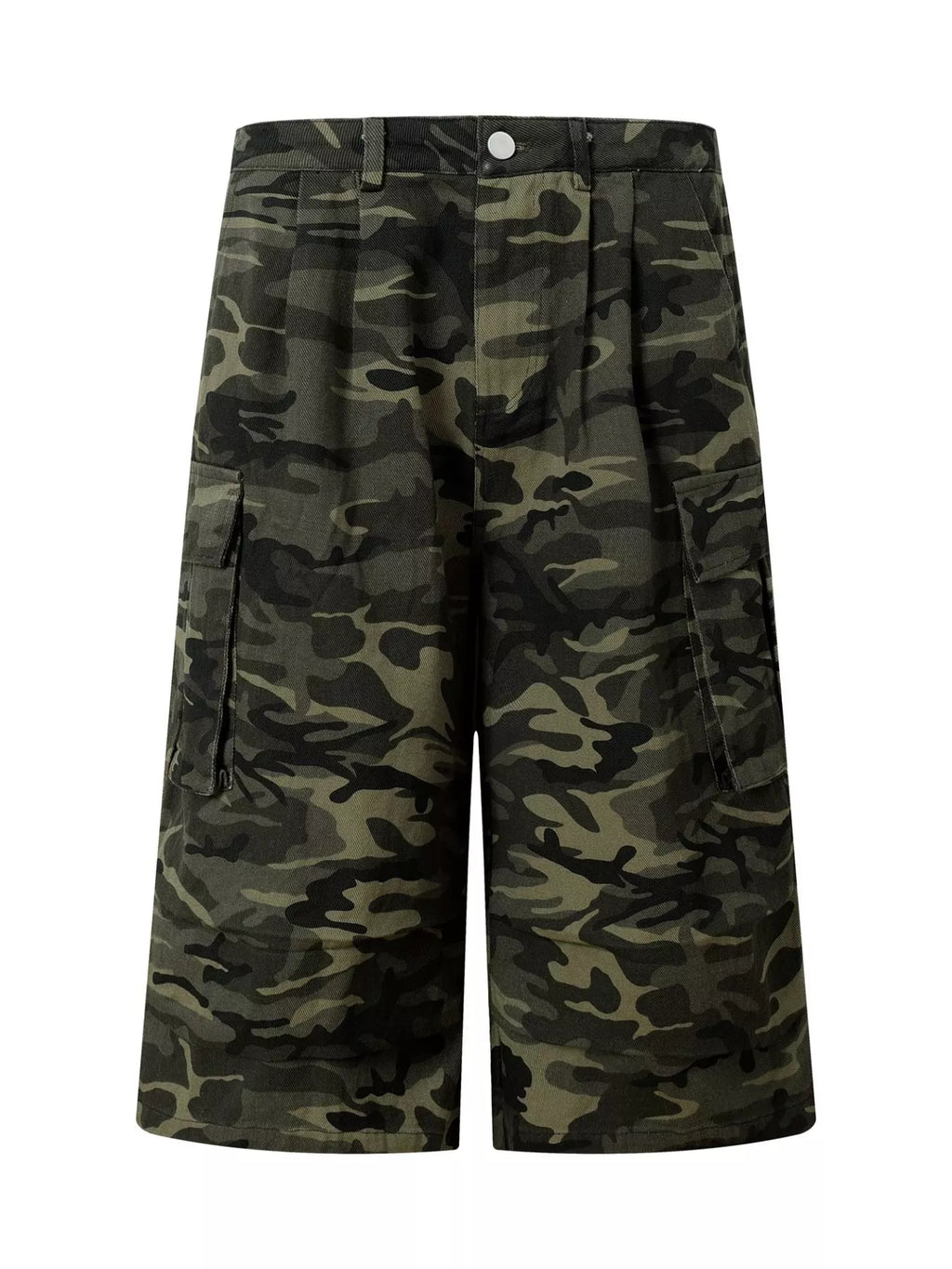 Men's Camouflage Color Men's Camouflage Cargo Wide-Leg Capris - Camouflage Color