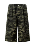 Men's Camouflage Color Men's Camouflage Cargo Wide-Leg Capris - Camouflage Color