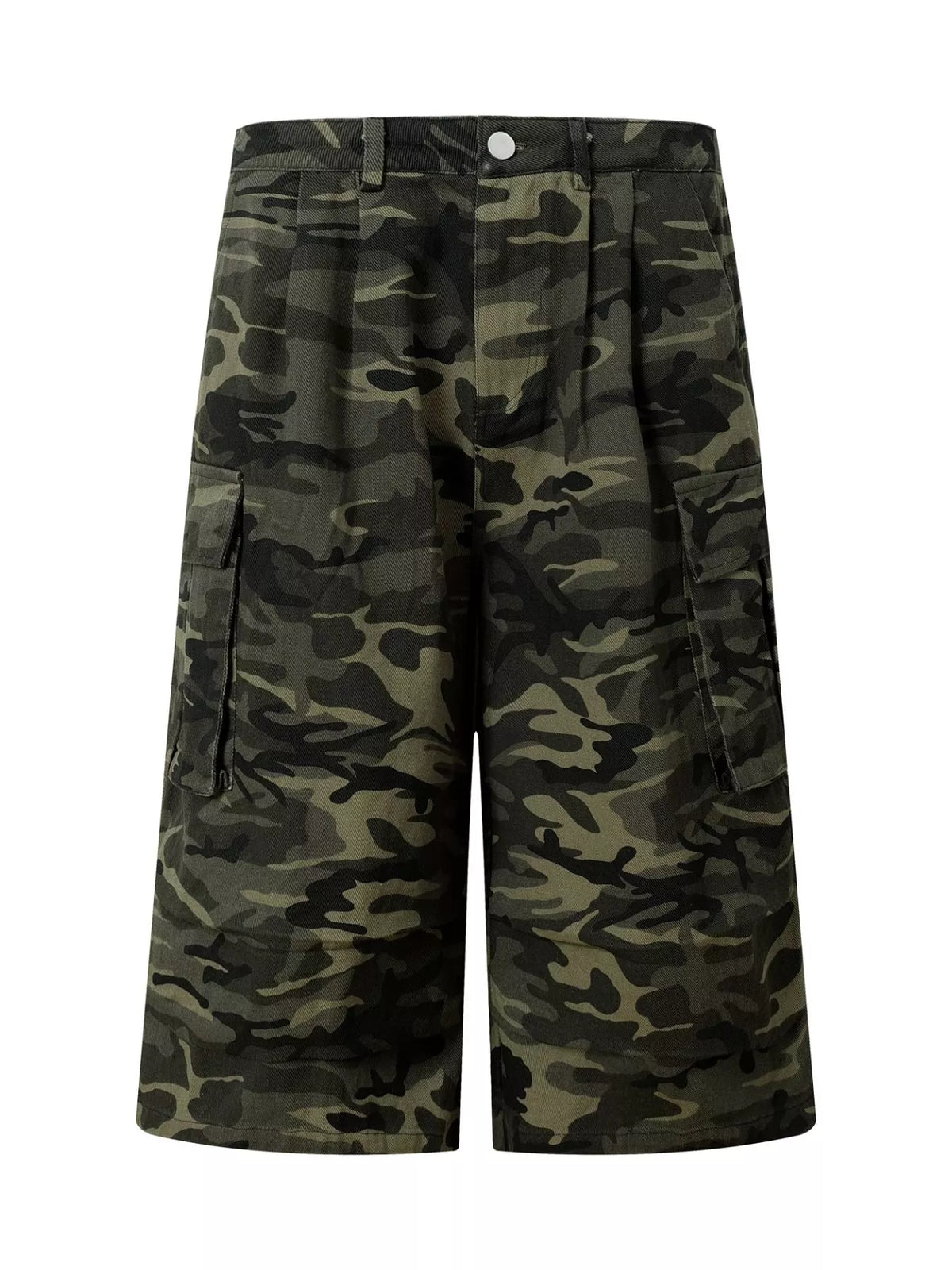 Men's Camouflage Color Men's Camouflage Cargo Wide-Leg Capris - Camouflage Color