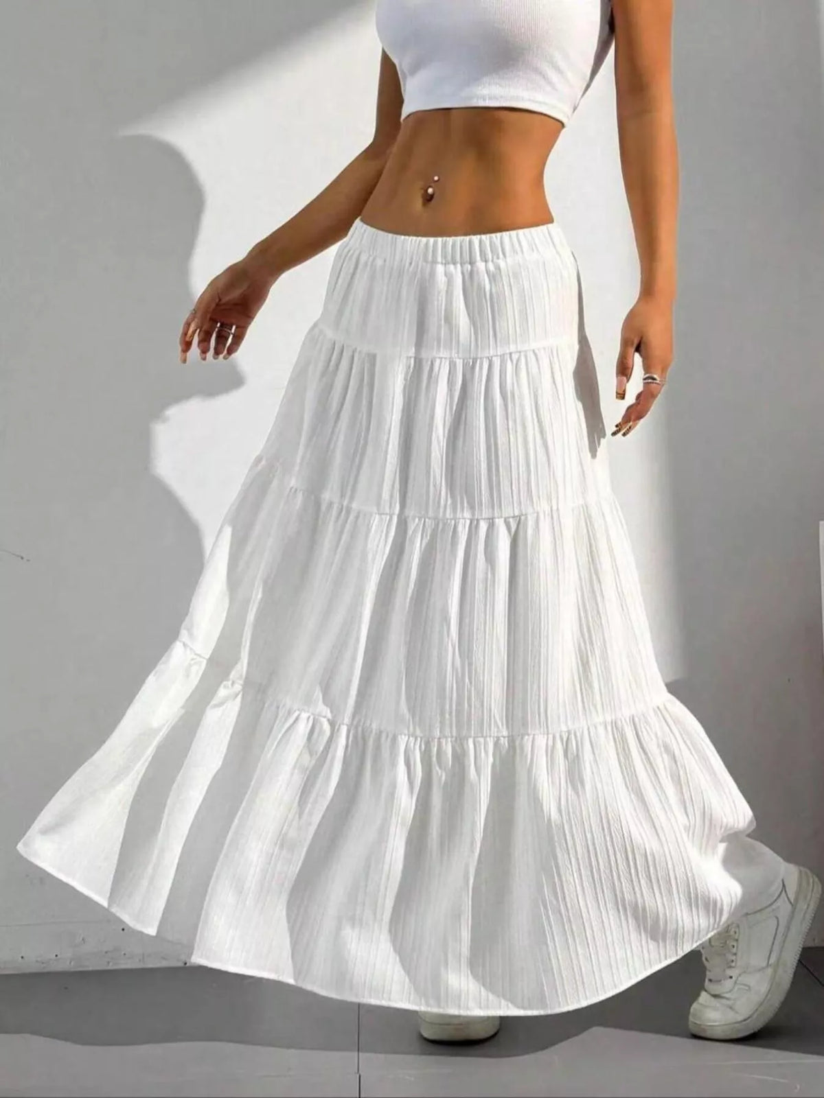 Women's Flowy Tiered Maxi Skirt