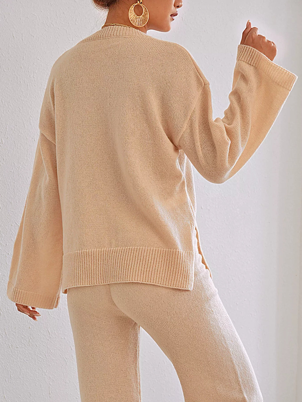 Women's Floral Applique Crew Neck Sweater