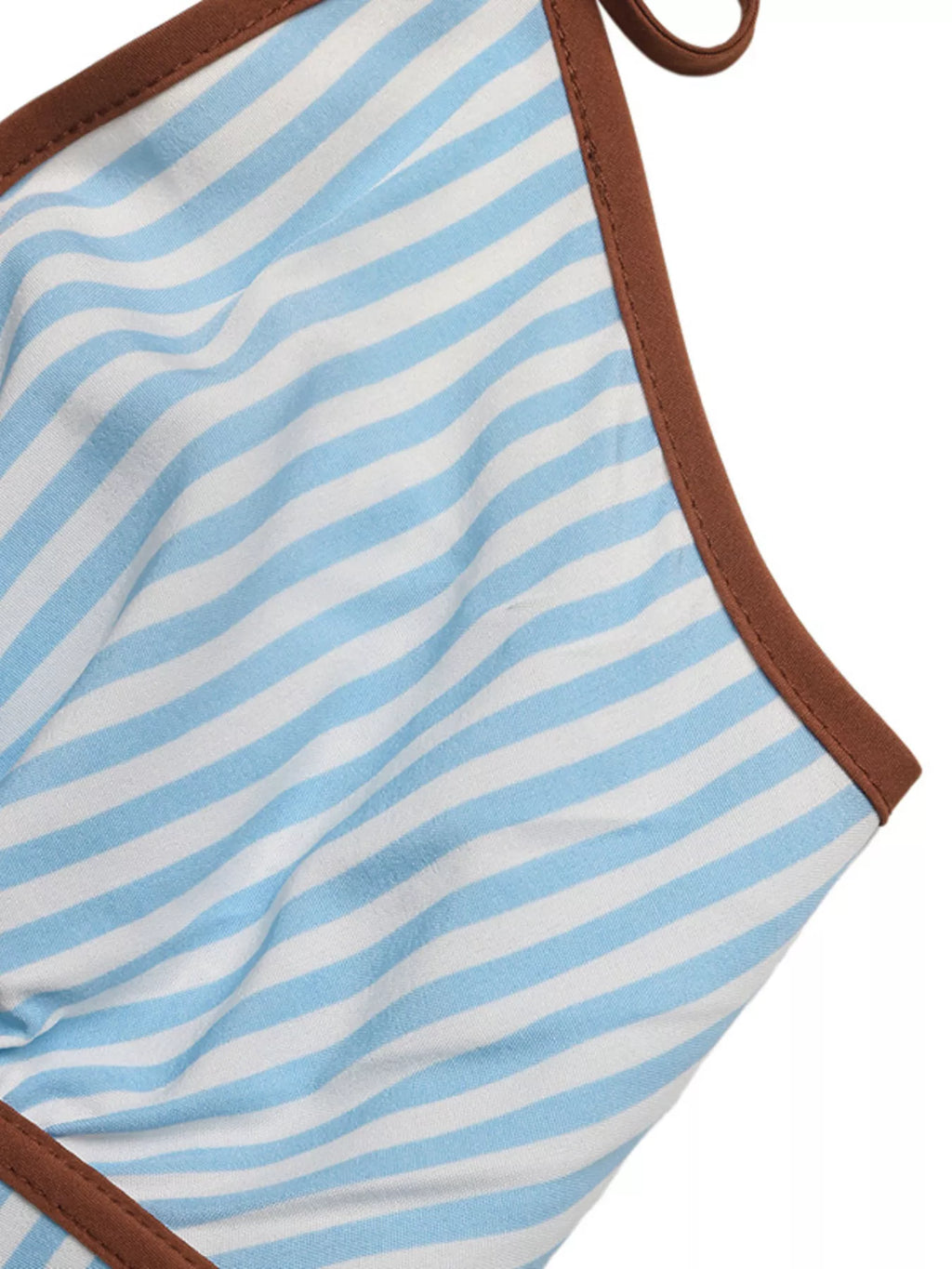 Women's Blue Striped Halter Neck Romper - Blue