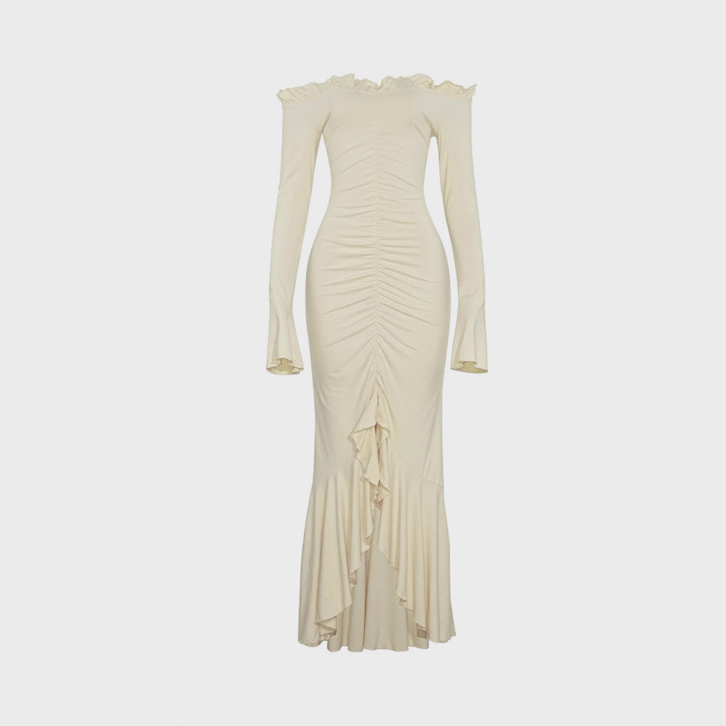 Long-sleeved Sexy Slit-fit Women's Dress