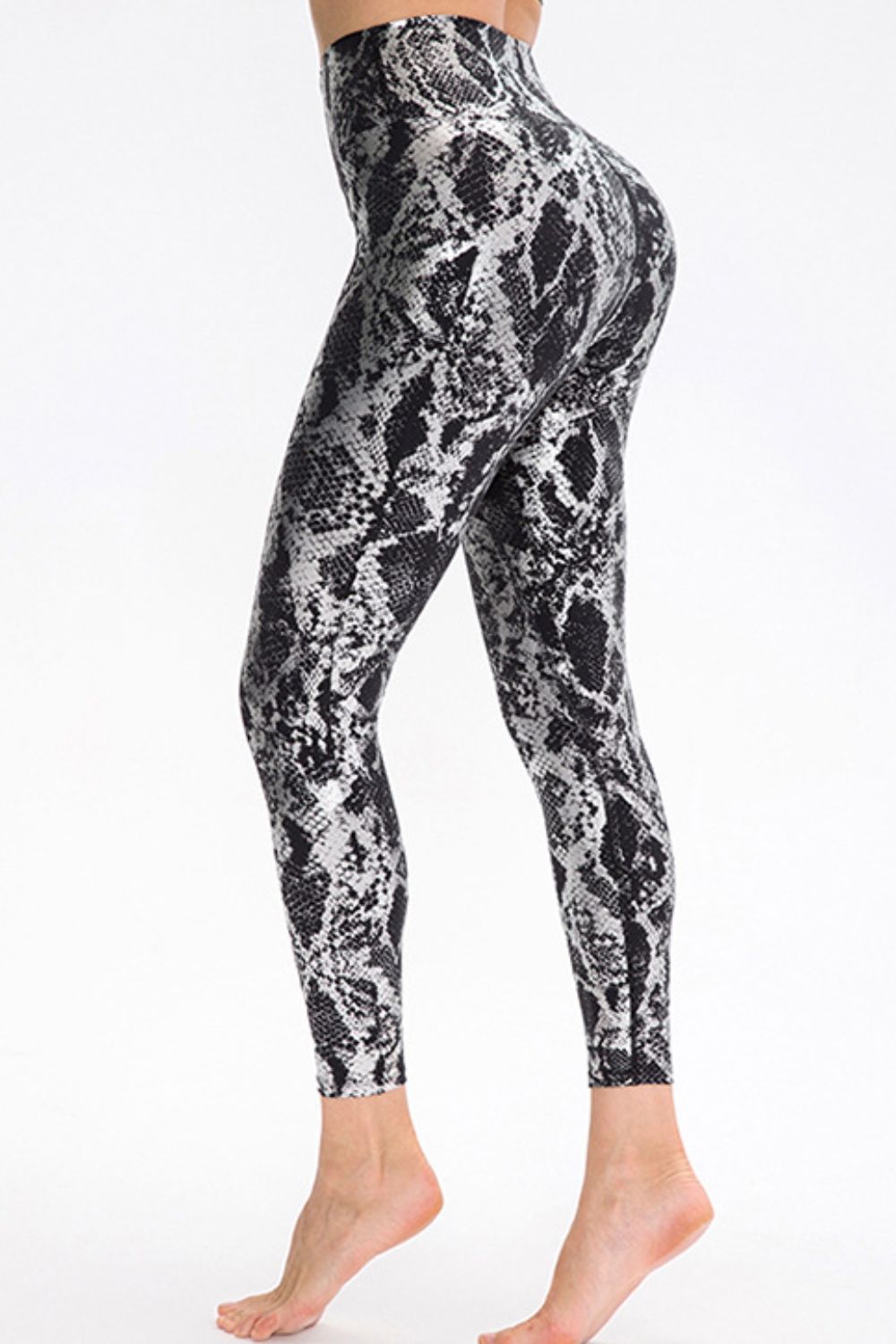 Women's Animal Print Slim Fit Wide Waistband Long Sports Pants