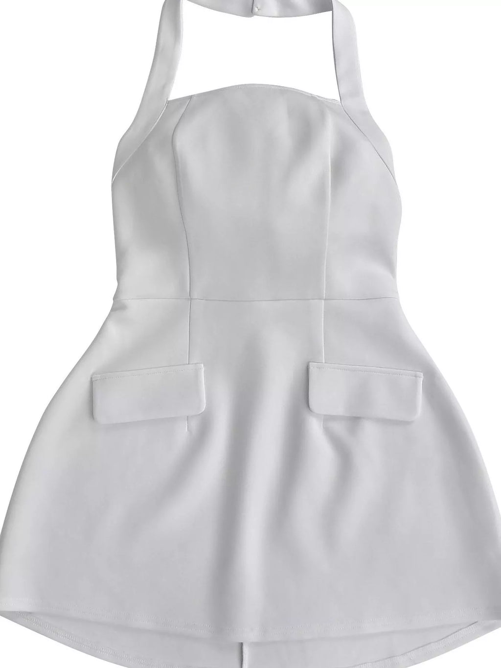 Women's Halter Neck Mini Dress with Flap Pocket Detail