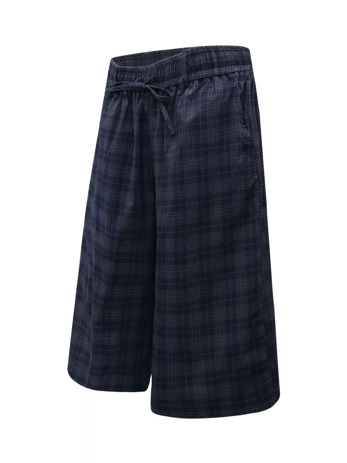 Men's Black Forest Men's Plaid Wide-Leg Drawstring Shorts - Black Forest