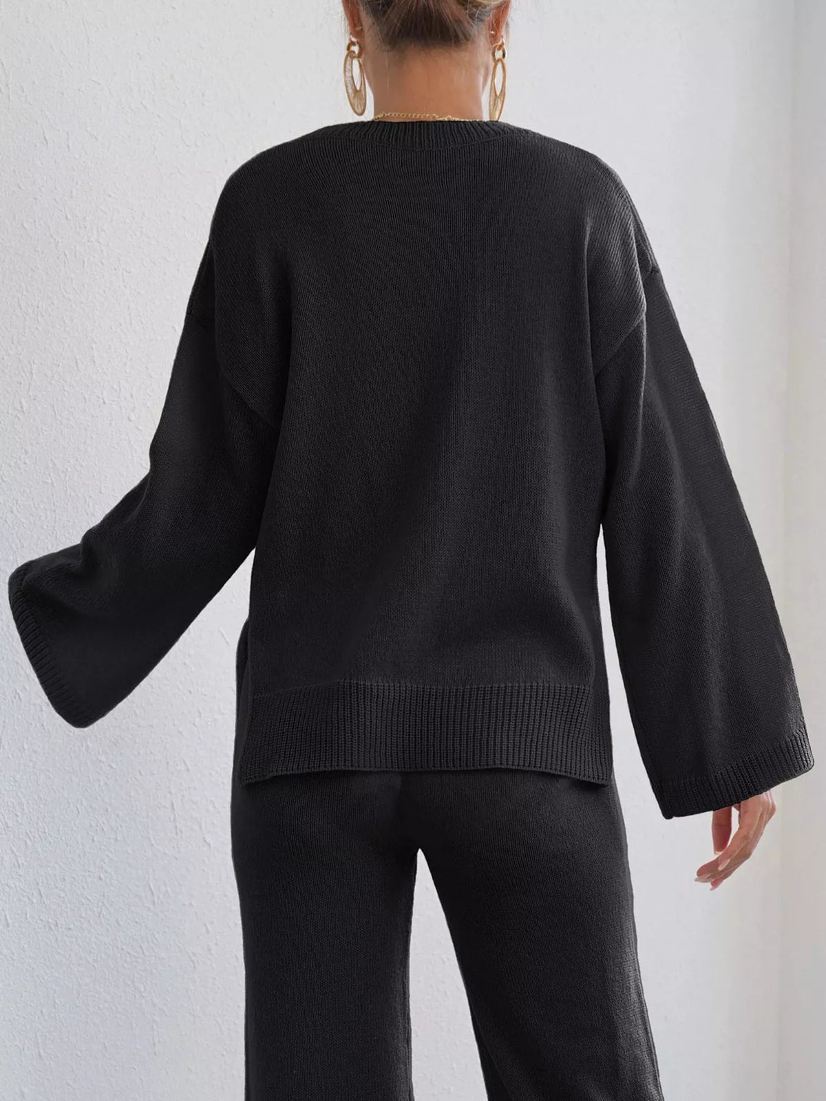 Women's Floral Applique Crew Neck Sweater