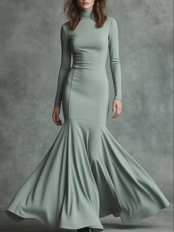Women's European And American Autumn And Winter High-End New Fishtail Dress