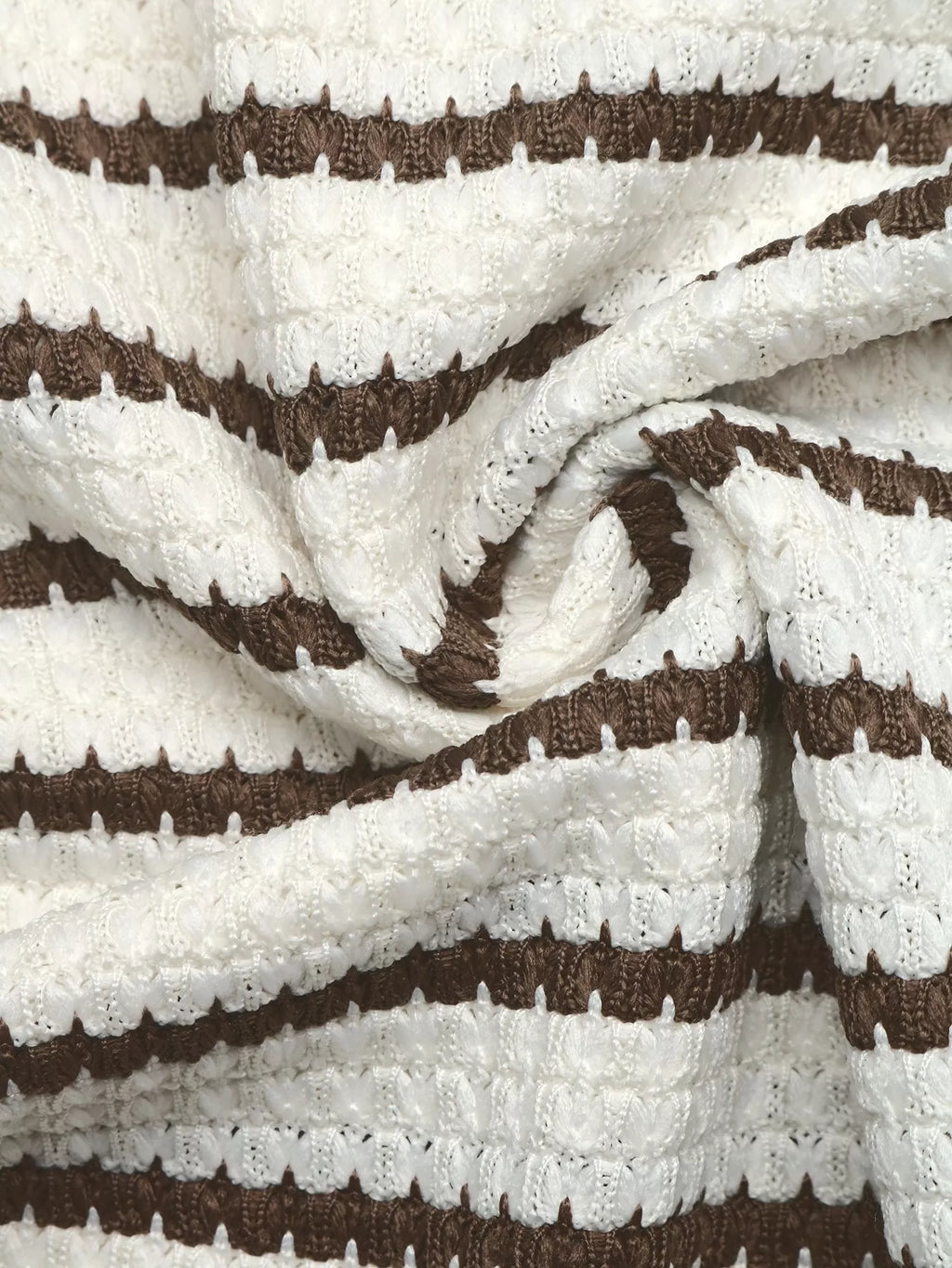 Striped Polo Collar Knit Sweatshirt