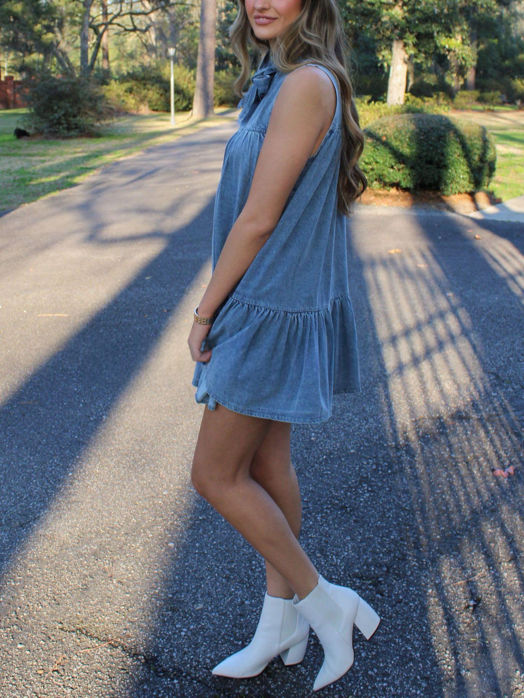 Classic Bow-tie Lace-up Loose-fitting Dress