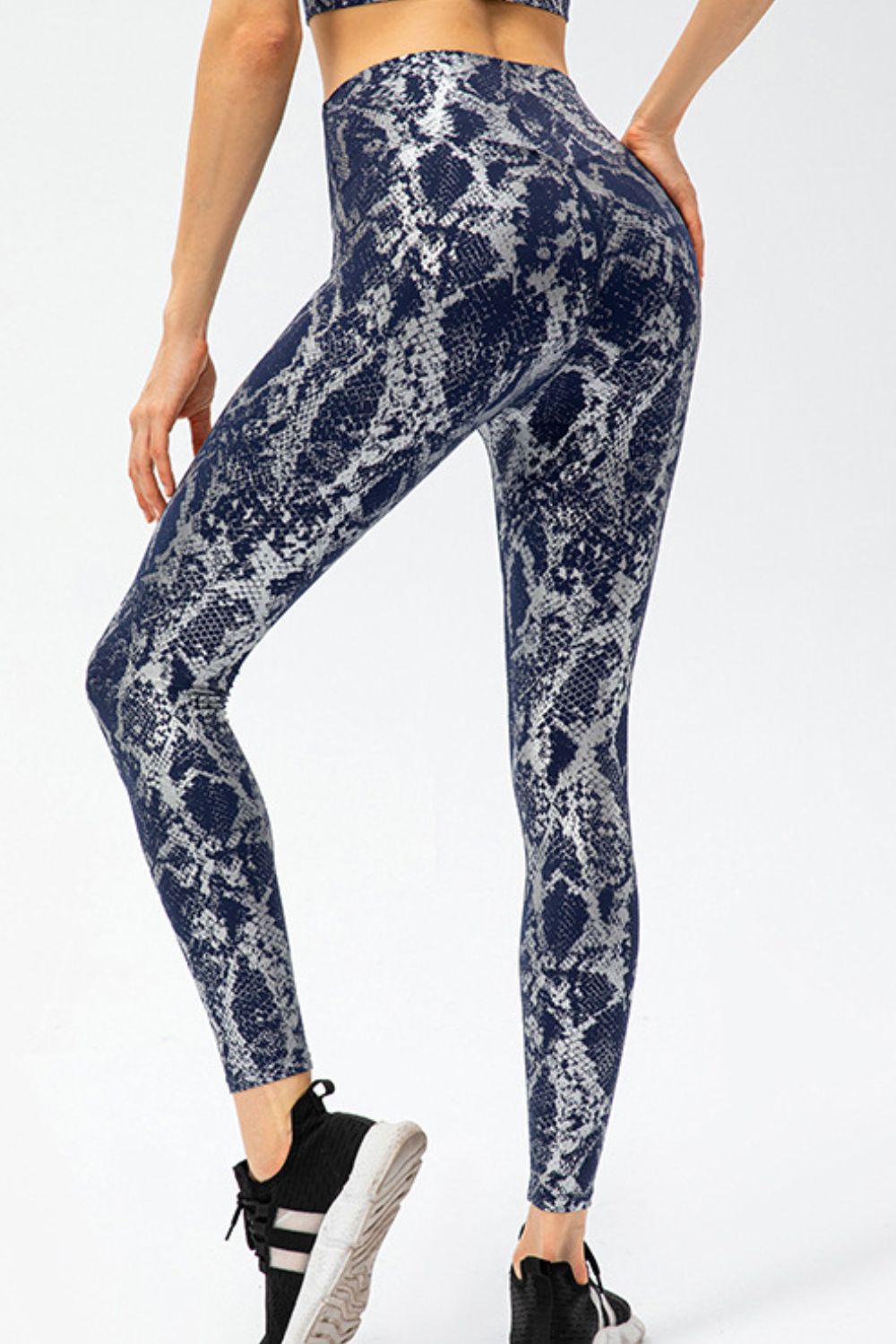Women's Animal Print Slim Fit Wide Waistband Long Sports Pants