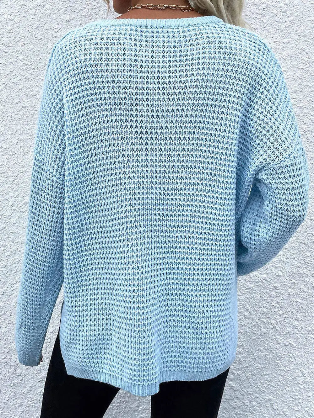 Women's Notched Long Sleeve Sweater