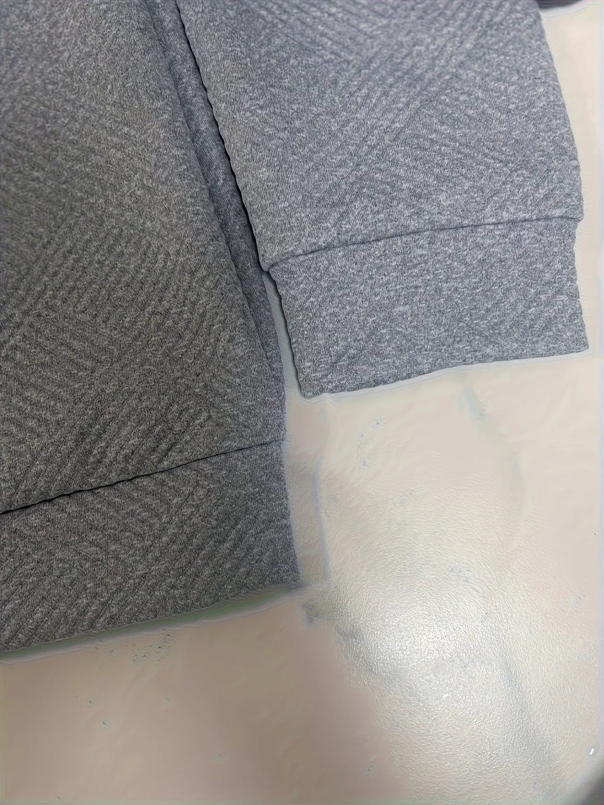 Women's Gray Casual Textured Hooded Sweatshirt Dress - Gray