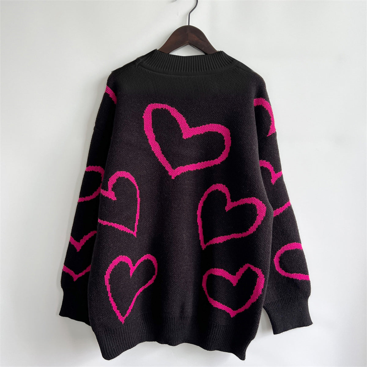 Women's Heart Pattern Long Sleeve Sweater