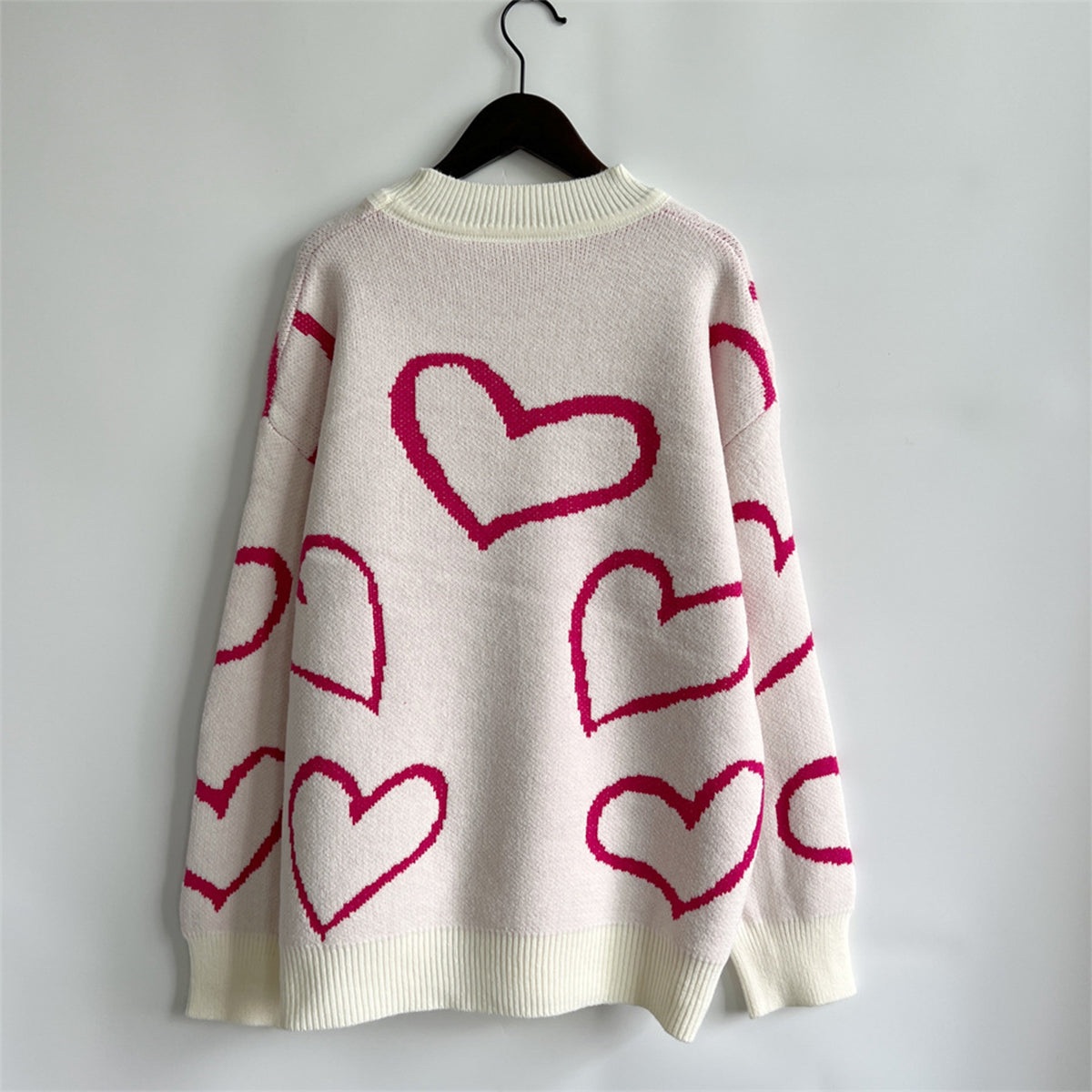 Women's Heart Pattern Long Sleeve Sweater