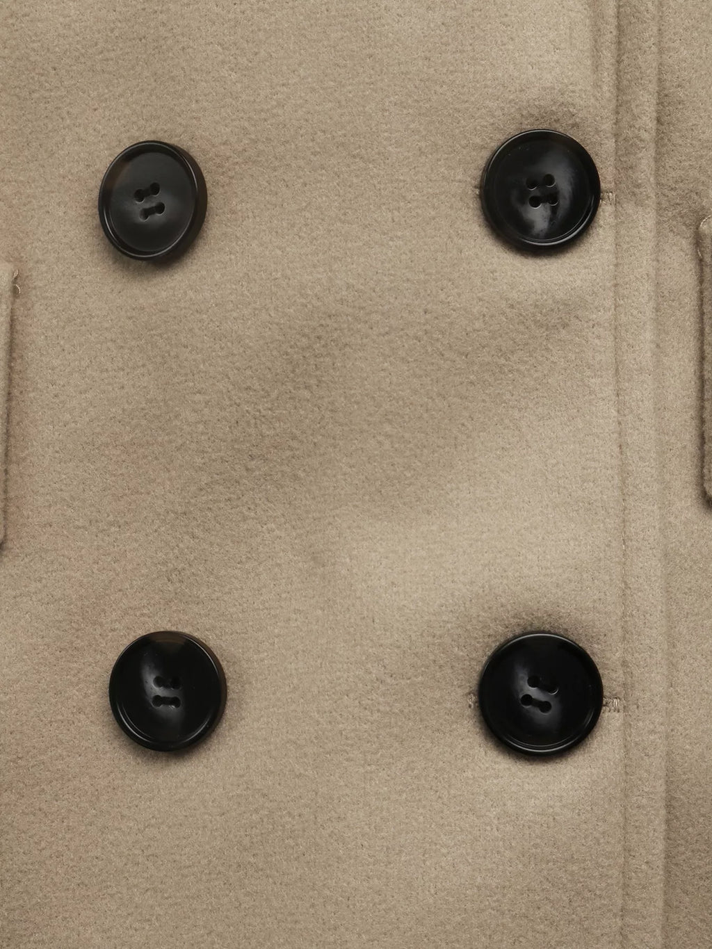 Women's Khaki Double-Breasted Lapel Collar Longline Coat - Khaki