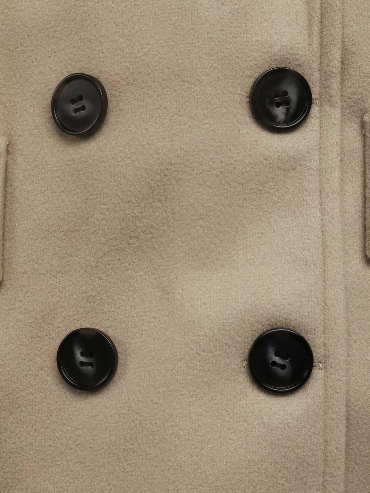 Women's Khaki Double-Breasted Lapel Collar Longline Coat - Khaki