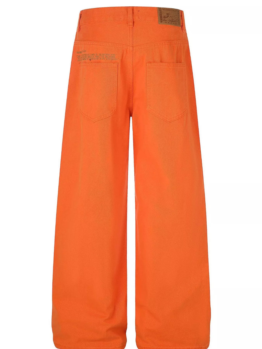 Men's Orange Men's High-Waisted Wide-Leg Pants - Orange