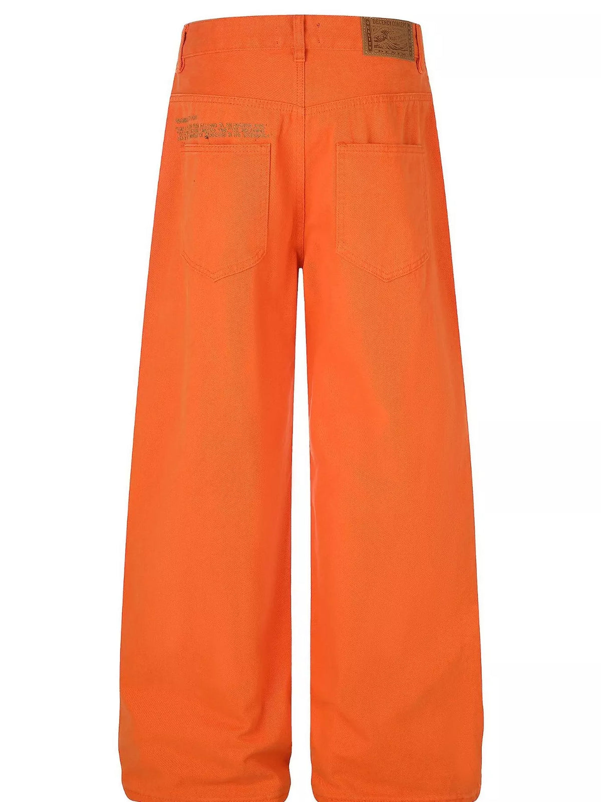 Men's Orange Men's High-Waisted Wide-Leg Pants - Orange