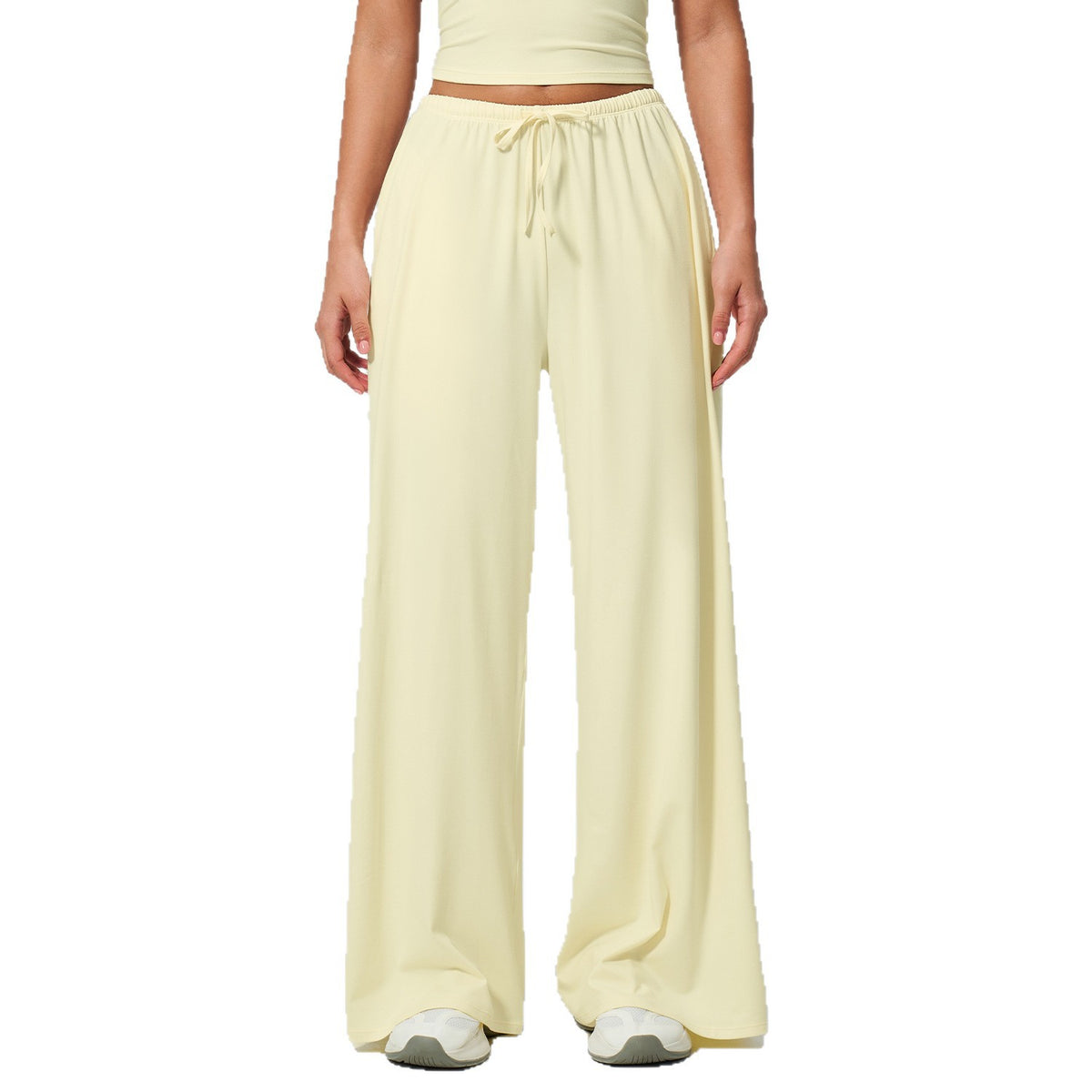 Women's Cross-border Sanding Pants Dipped Wide-leg Loose Casual Pants Women's Sports Fitness Elapsed Drawstring Pants 3058