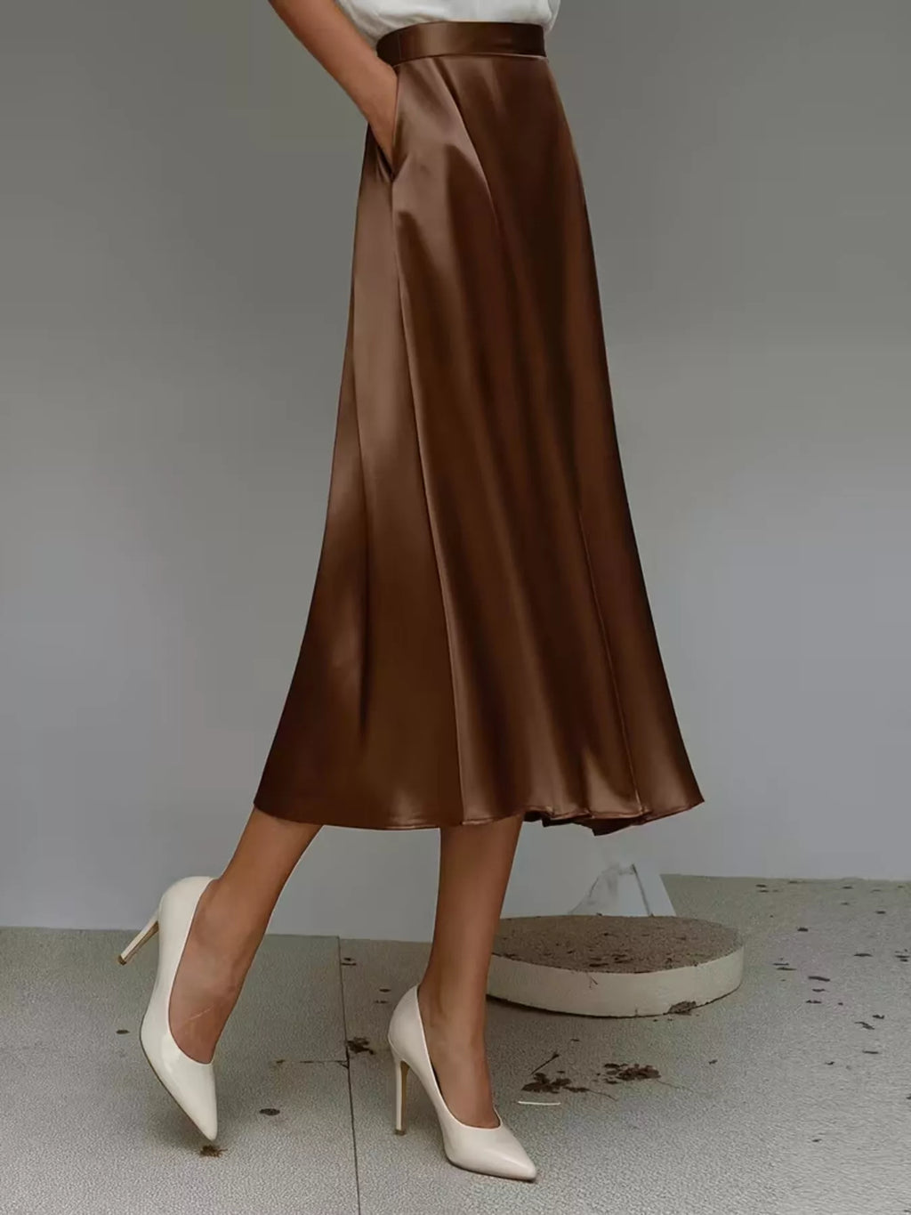 Women's Satin Midi Skirt