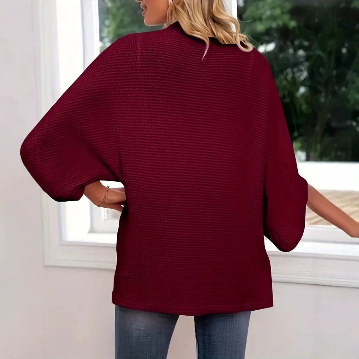Simple SpringAutumn Knitted Women's Batwing Cardigan