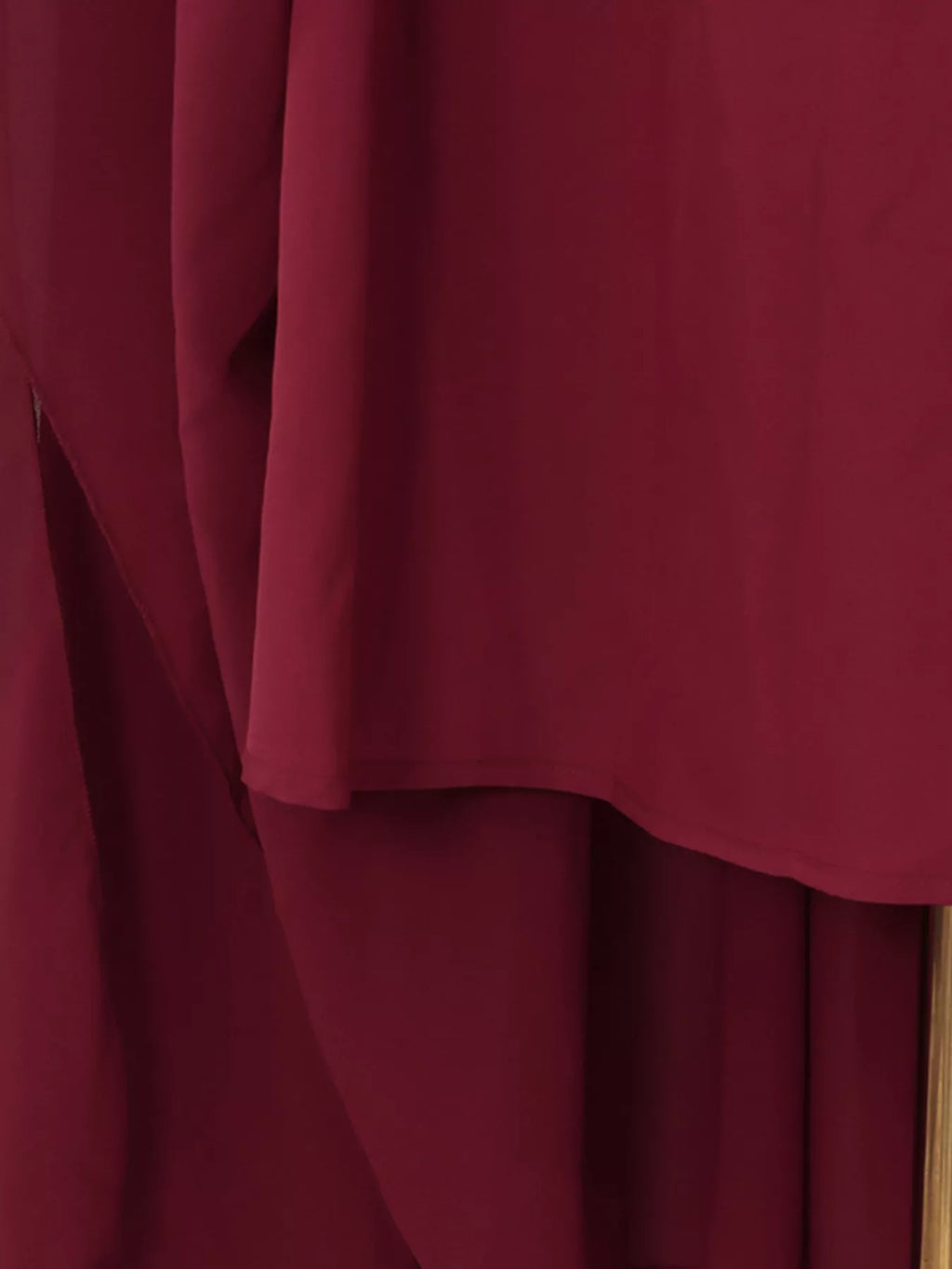 Women's Red Ruched Halter Neck Cape Maxi Dress - Red