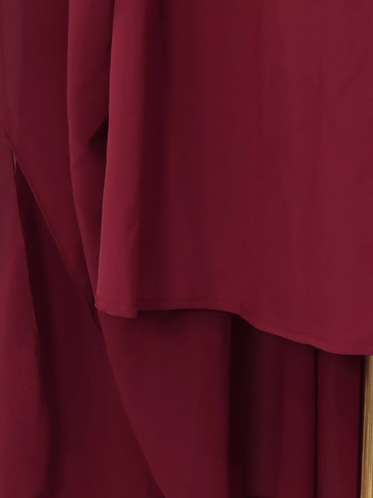 Women's Red Ruched Halter Neck Cape Maxi Dress - Red