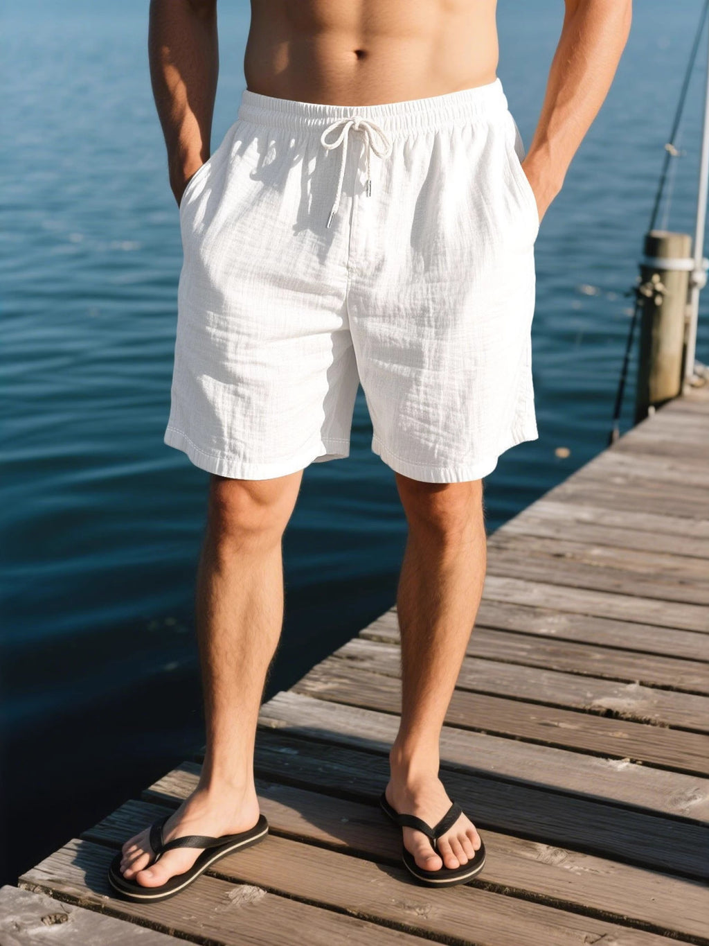 Men's Drawstring Shorts with Pockets, Plus Size