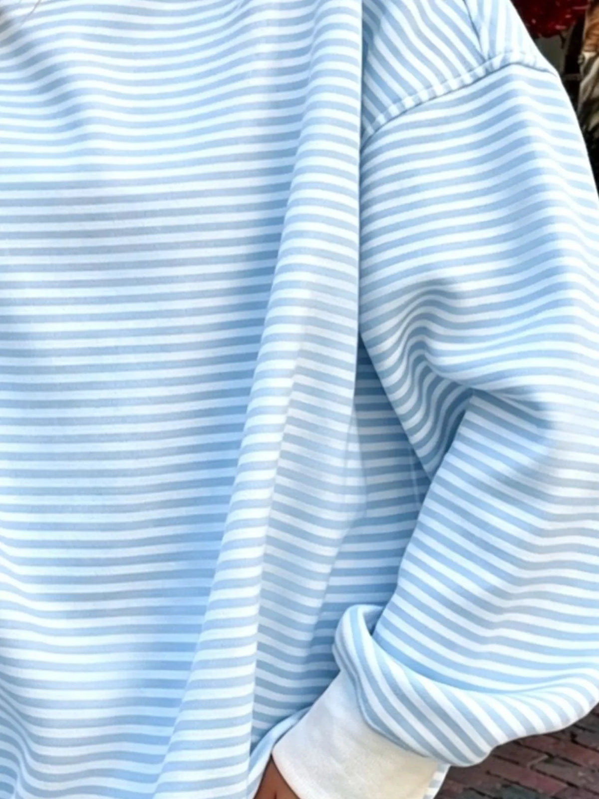 Women's Oversized Striped Crew Neck Sweatshirt